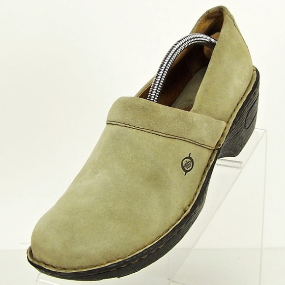 Born Womens Mules Clog Tan Brown Suede Slip Shoe - Picture 3 of 8